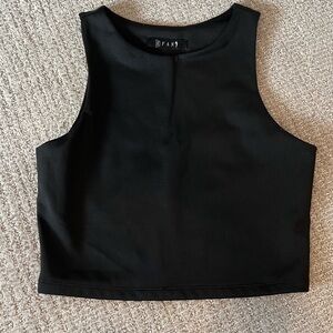 Black Cropped Sleeveless Top
